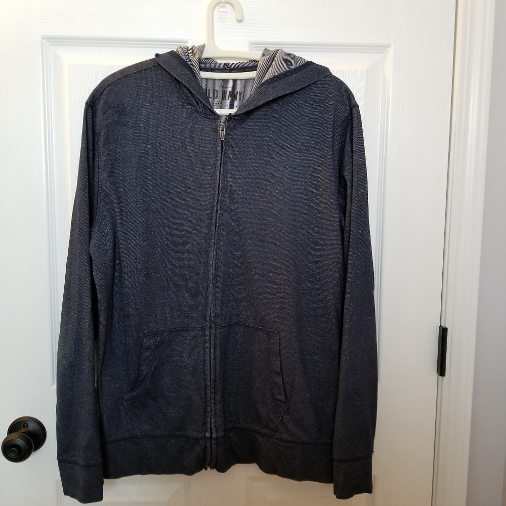 Old Navy Denim Blue light fabric hooded jersey, Lg